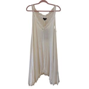 NWT POL White Lace Trim Slip Dress Tank Style Small